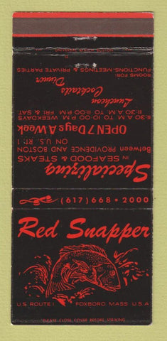 Matchbook Cover - Red Snapper Restaurant Foxboro MA 30 Strike