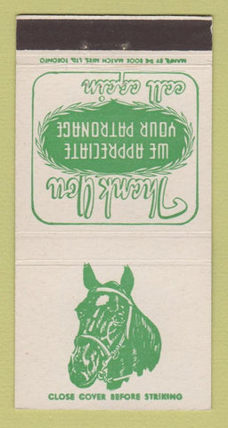 Matchbook Cover - Canada Thank You Horse 30 Strike