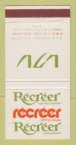 Matchbook Cover - Recreer Pub Restaurant Japan? 30 Strike