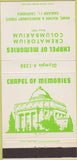 Matchbook Cover - Chapel of Memories Mortuary Oakland CA 30 Strike