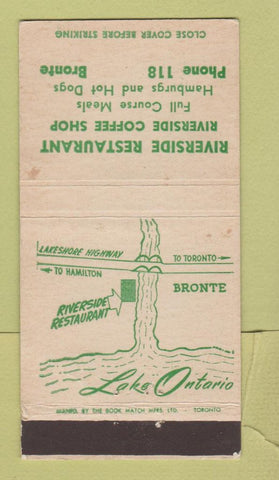 Matchbook Cover - Riverside Restaurant Bronte ON 30 Strike