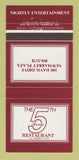 Matchbook Cover - 5th Avenue Restaurant Newmarket ON 30 Strike