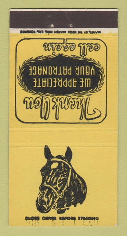 Matchbook Cover - Canada Thank You Horse YELLOW 30 Strike