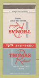 Matchbook Cover - Thomas Restaurant Reading PA 30 Strike