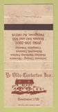 Matchbook Cover - Ye Olde Centerton Inn Pittsgrove NJ 30 Strike