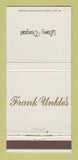 Matchbook Cover - Frank Unkle's Restaurant Toledo OH 30 Strike