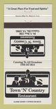 Matchbook Cover - Town n Country Restaurant Gainesville VA 30 Strike