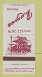 Matchbook Cover - Rogues Ristorante Mississauga ON 30 Strike