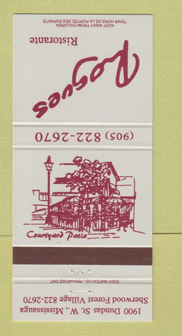 Matchbook Cover - Rogues Ristorante Mississauga ON 30 Strike