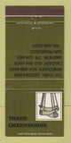 Matchbook Cover - Three Greenhorns Vancouver BC Calgary AB 30 Strike