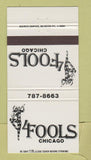 Matchbook Cover - 4 Fools Chicago IL Jester 30 Strike