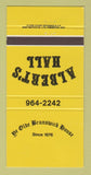 Matchbook Cover - Albert's Hall Ye Olde Brunswick House Canada 30 Strike