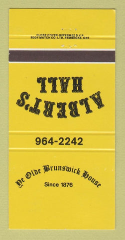 Matchbook Cover - Albert's Hall Ye Olde Brunswick House Canada 30 Strike