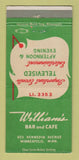 Matchbook Cover - William's Bar Cafe Minneapolis MN 30 Strike