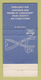 Matchbook Cover - J&L Viennese Coach Restaurant Syosset LI NY 30 Strike