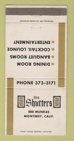 Matchbook Cover - The Shutters Monterey CA 30 Strike