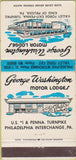 Matchbook Cover - George Washington Motel King of Prussia PA 30 Strike