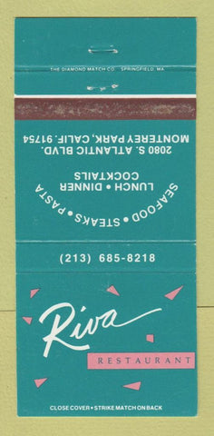 Matchbook Cover - Riva Restaurant Monterey Park CA 30 Strike