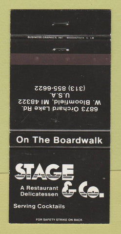 Matchbook Cover - Stage Deli Restaurant West Bloomfield MI 30 Strike