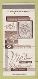 Matchbook Cover - Vic's Tally Ho Restaurant Des Moines IA 30 Strike