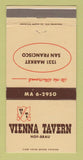 Matchbook Cover - Vienna Tavern Hof Brau San Francisco CA 30 Strike