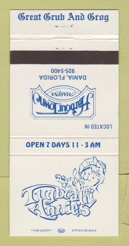Matchbook Cover - Harbour Towne Marina Dania FL Tugboat Annie's 30 Strike