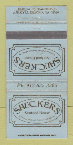 Matchbook Cover - Shucker's Seafood Jekyll Island GA WORN 30 Strike