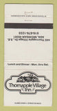 Matchbook Cover - Thomapple Village Inn Ada MI WEAR 30 Strike