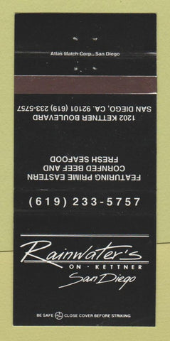 Matchbook Cover - Rainwater's on Kettner San Diego CA 30 Strike