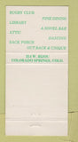 Matchbook Cover - Raintree Inn Colorado Springs Crackers 30 Strike