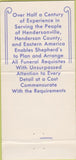 Matchbook Cover - Shepherd's Funeral Home Hendersonville NC 30 Strike