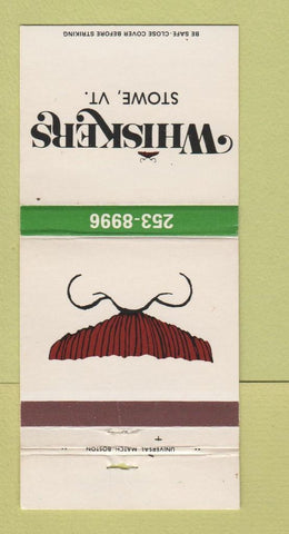 Matchbook Cover - Whiskers Stowe VT WEAR 30 Strike