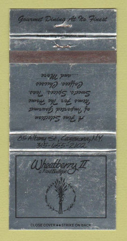 Matchbook Cover - Wheatberry II Restaurant Cazenova NY WEAR 30 Strike