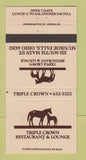 Matchbook Cover - Triple Crown Restaurant Munroe Falls OH 30 Strike