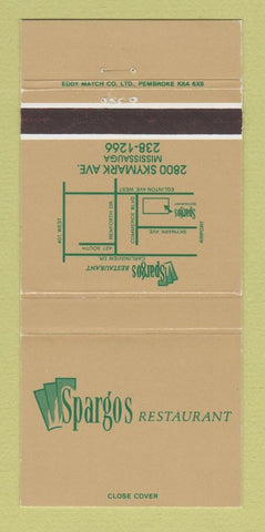Matchbook Cover - Spagos Restaurant Mississauga ON 30 Strike