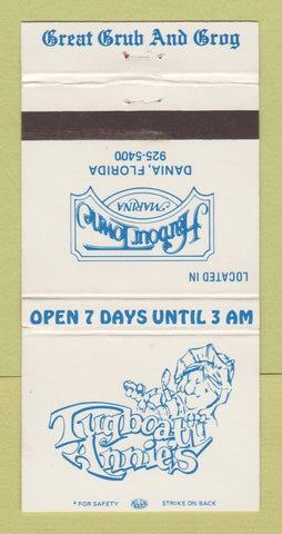 Matchbook Cover - Tugboat Annie's Harbour Towne Marina Dania FL 30 Strike