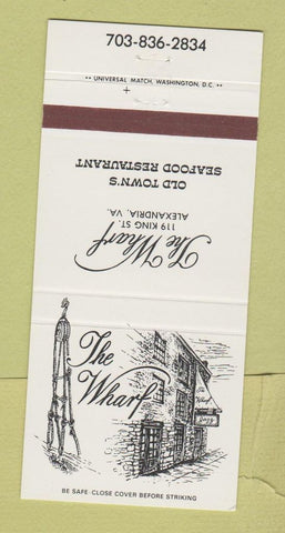 Matchbook Cover - The Wharf Restaurant Alexandria VA 30 Strike