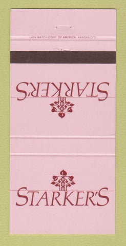 Matchbook Cover - Starker's Restaurant Kansas City MO 30 Strike