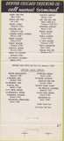 Matchbook Cover - Denver Chicago Trucking Coast to Coast 30 Strike