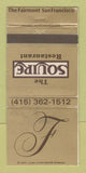 Matchbook Cover - Squire Restaurant San Francisco CA Fairmont WEAR 30 Strike