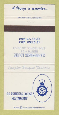 Matchbook Cover - SS Princess Louise Restaurant San Pedro CA 30 Strike