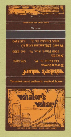 Matchbook Cover - Whaler's Wharf Mississauga ON 30 Strike
