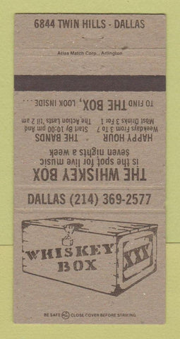 Matchbook Cover - Whiskey Box Dallas TX 30 Strike