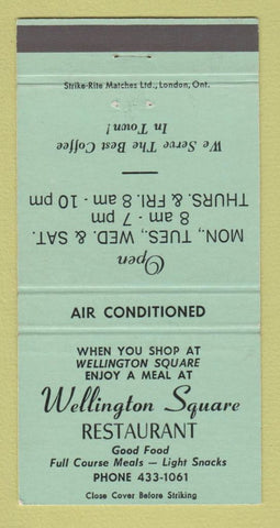 Matchbook Cover - Wellington Square Restaurant Burlington ON 30 Strike