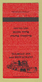 Matchbook Cover - Tugboat Inn and Restaurant Boothbay Harbor ME 30 Strike