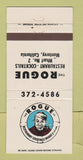Matchbook Cover - Rogue Restaurant Monterey CA 30 Strike