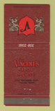 Matchbook Cover - Vincent's Steak House Dallas TX 30 Strike