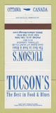 Matchbook Cover - Tucson's Restaurant Ottawa ON 30 Strike