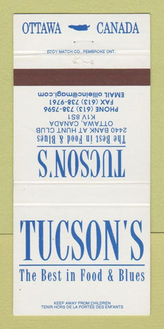 Matchbook Cover - Tucson's Restaurant Ottawa ON 30 Strike