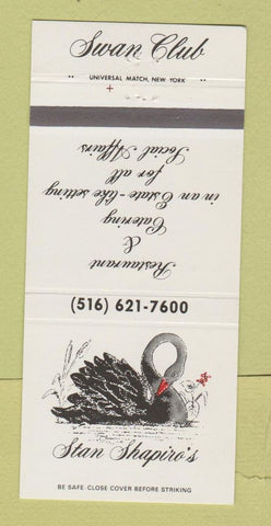 Matchbook Cover - Stan Shapiro's Swan Club Glenwood Landing NY WEAR 30 Strike